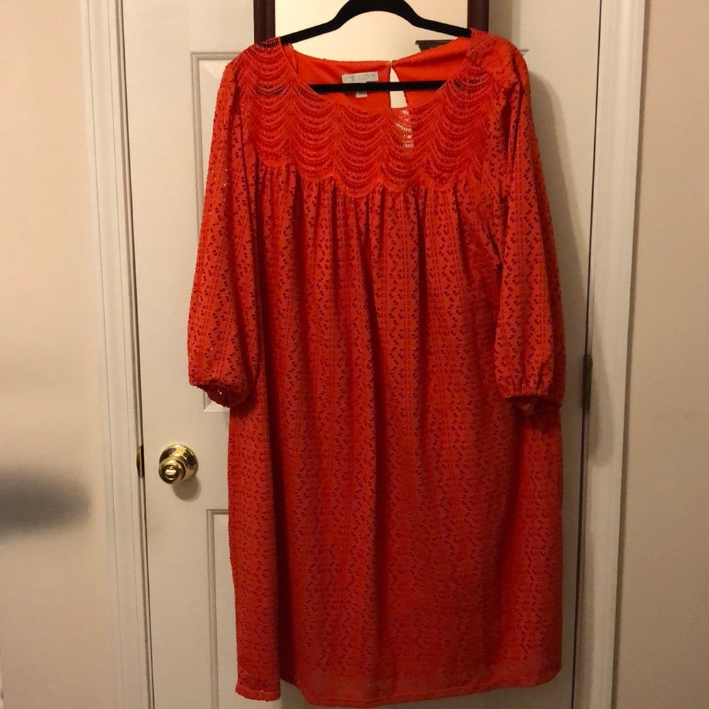 Orange mid length dress